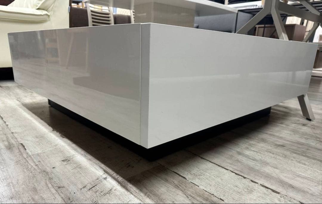 ガラス天板　センターテーブル　引出付　幅90cm　北九州市福岡市限定