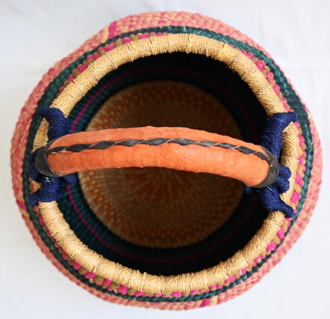 セール/新品/アフリカ ガーナ製/ブルキナボルガ バスケット/44×46cm