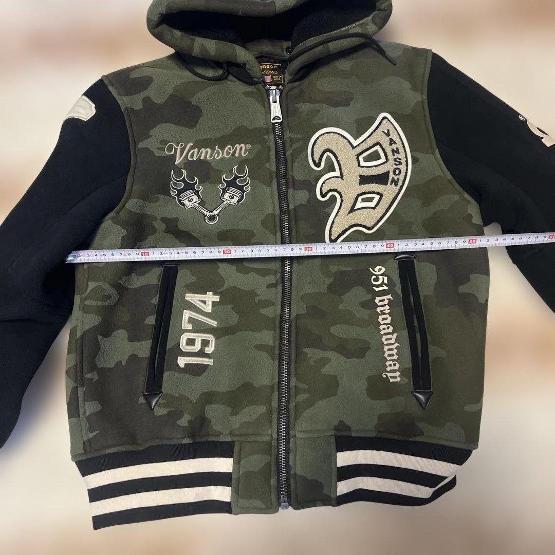 Vanson 迷彩 フリースジャケット カモフラ　バンソン　スタジャン