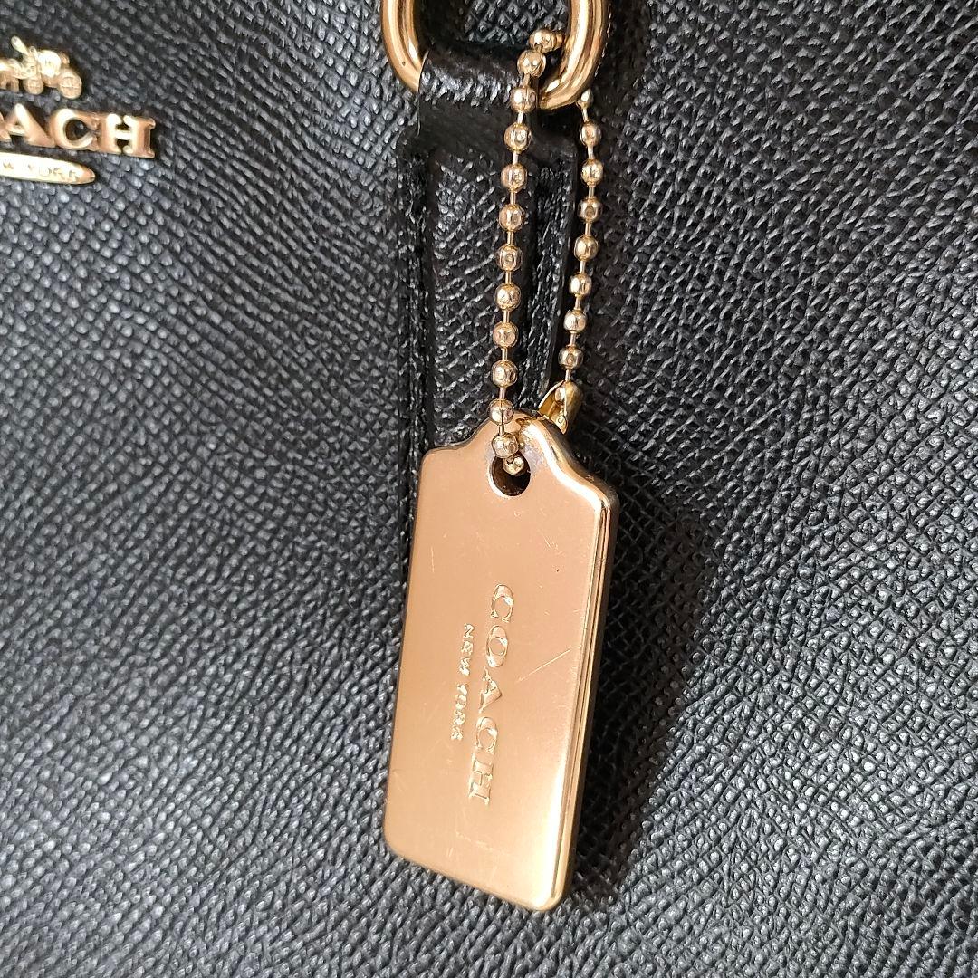 COACH 本革 ミニサリー キャリーオール ブラック ハンドバッグ