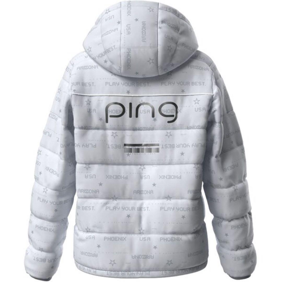 新品上下セットping 防寒レディースホワイトダウンジャケット＆パンツ