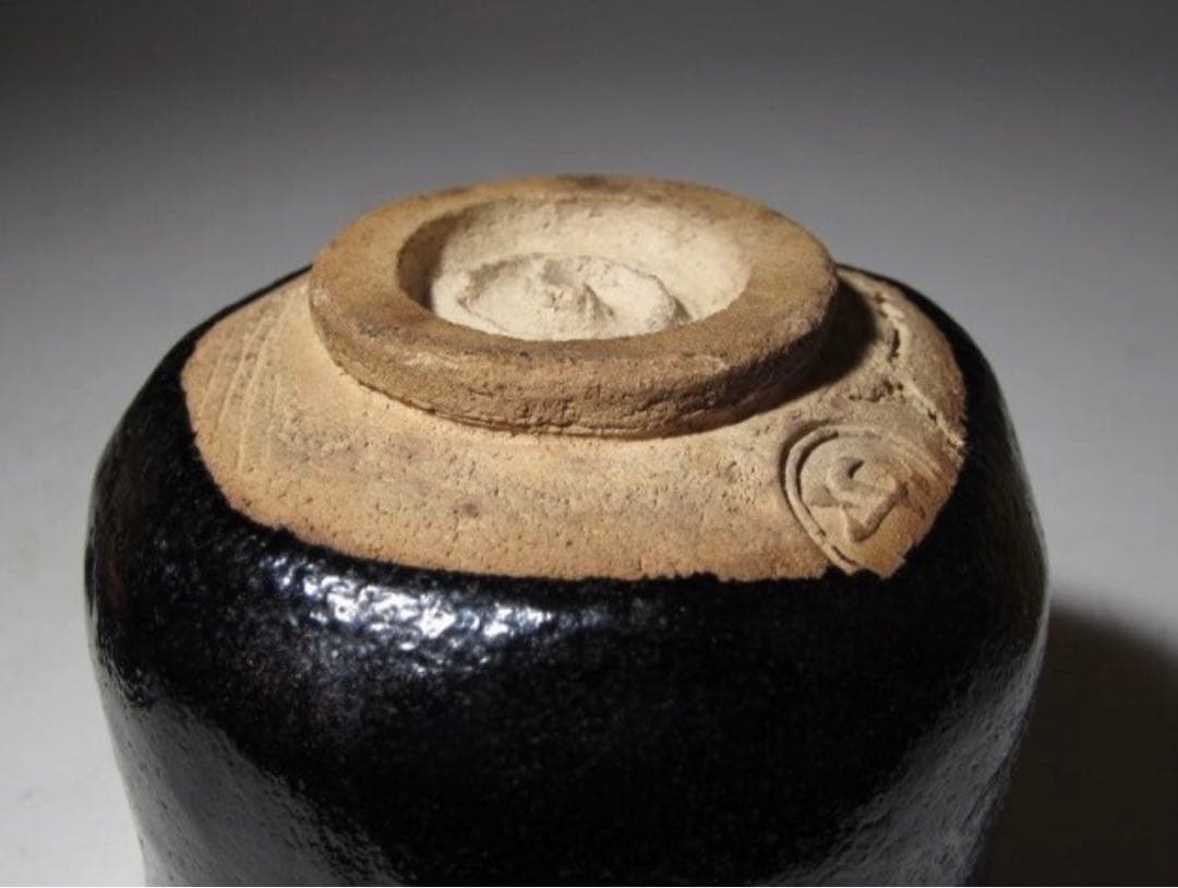 楽吉左衛門 九代 了入 黒「花箙」筒茶碗 共箱・裏千家 十一代 玄々斎花押！50