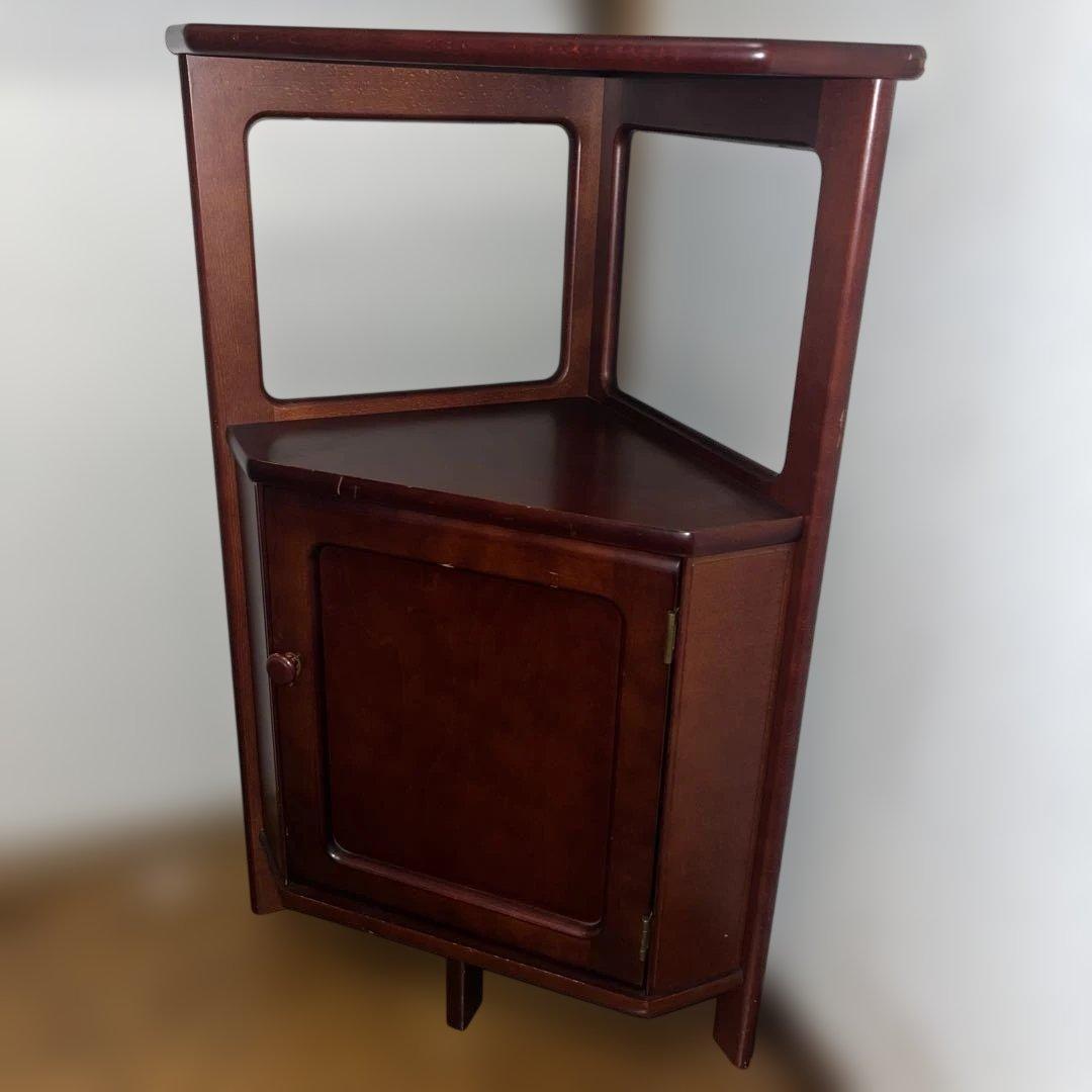 Karimoku　カリモク　電話台　木製　三角　コーナー　インテリア