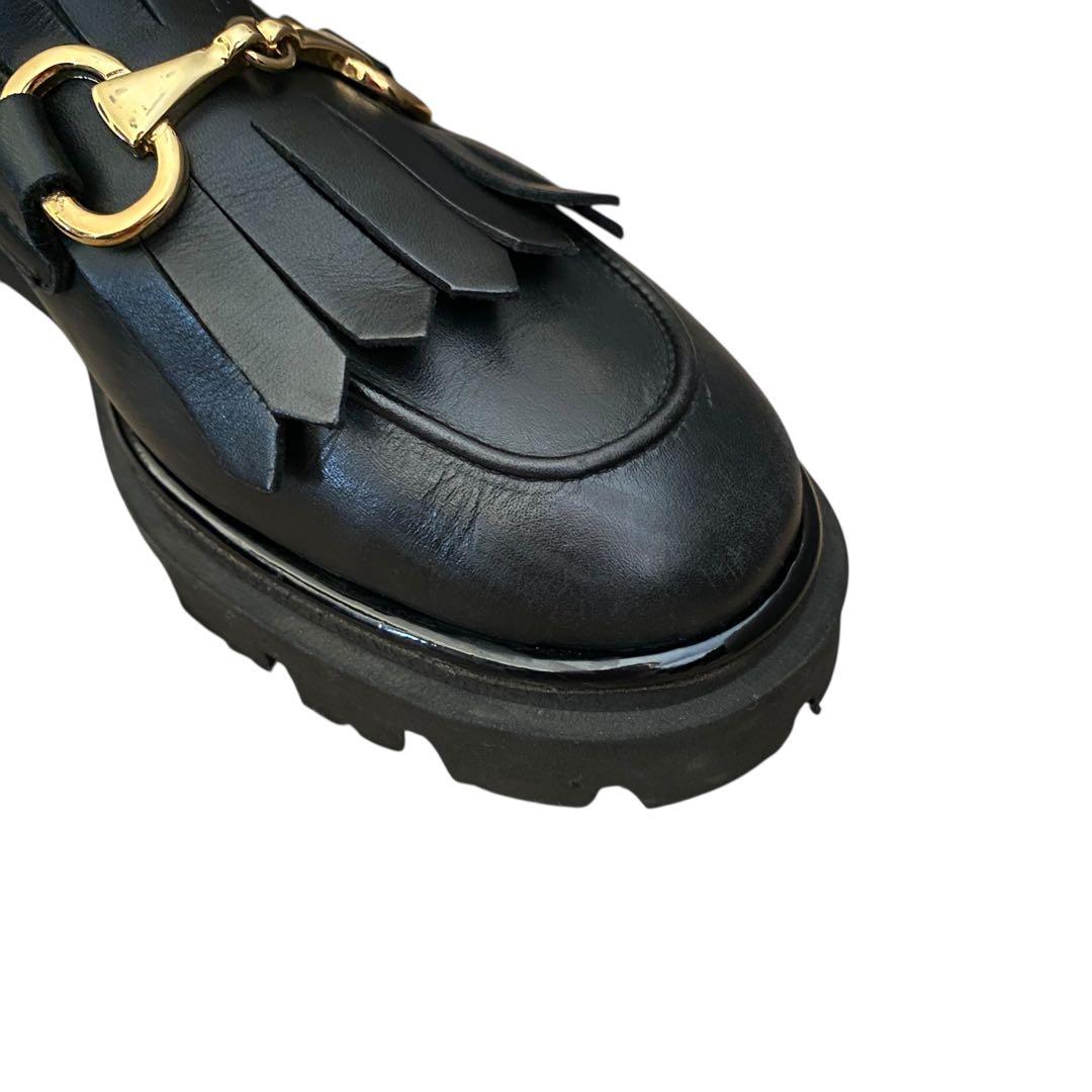 INTER-CHAUSSURES ラウンドトウキルトビットローファー37