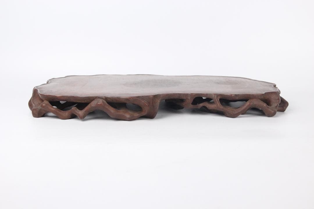 香炉台 飾台 葡萄杢 変木 盆栽　銘あり　木彫 昂石 茶道具 EM3-21