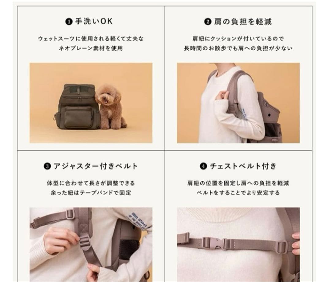 ぴの♡CITYDOG ネオプレーンバックパックキャリー