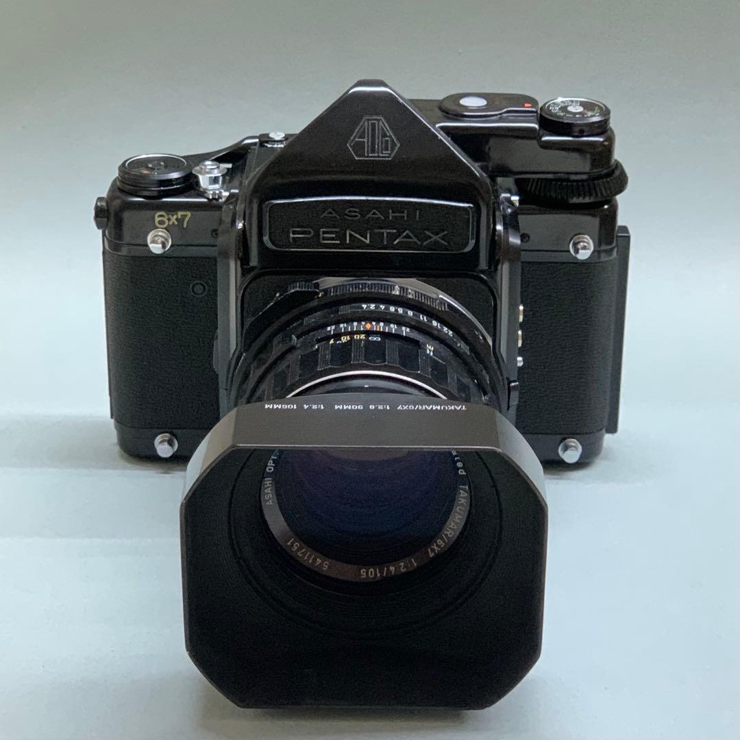 PENTAX 67本体、レンズ３本、接写リング、Kアダプタほかセット格安出品