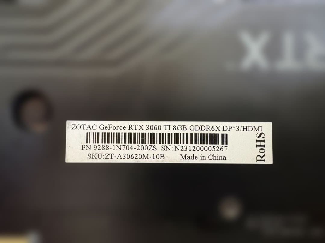 ZOTAC RTX3060ti 8GB 2連ファン