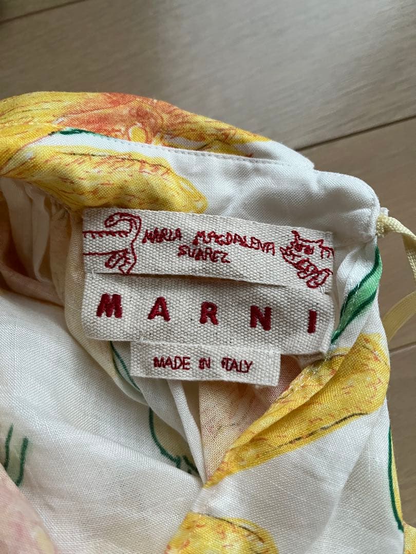 マルニ　フラワープリント　ボリュームギャザーブラウス　美品　40