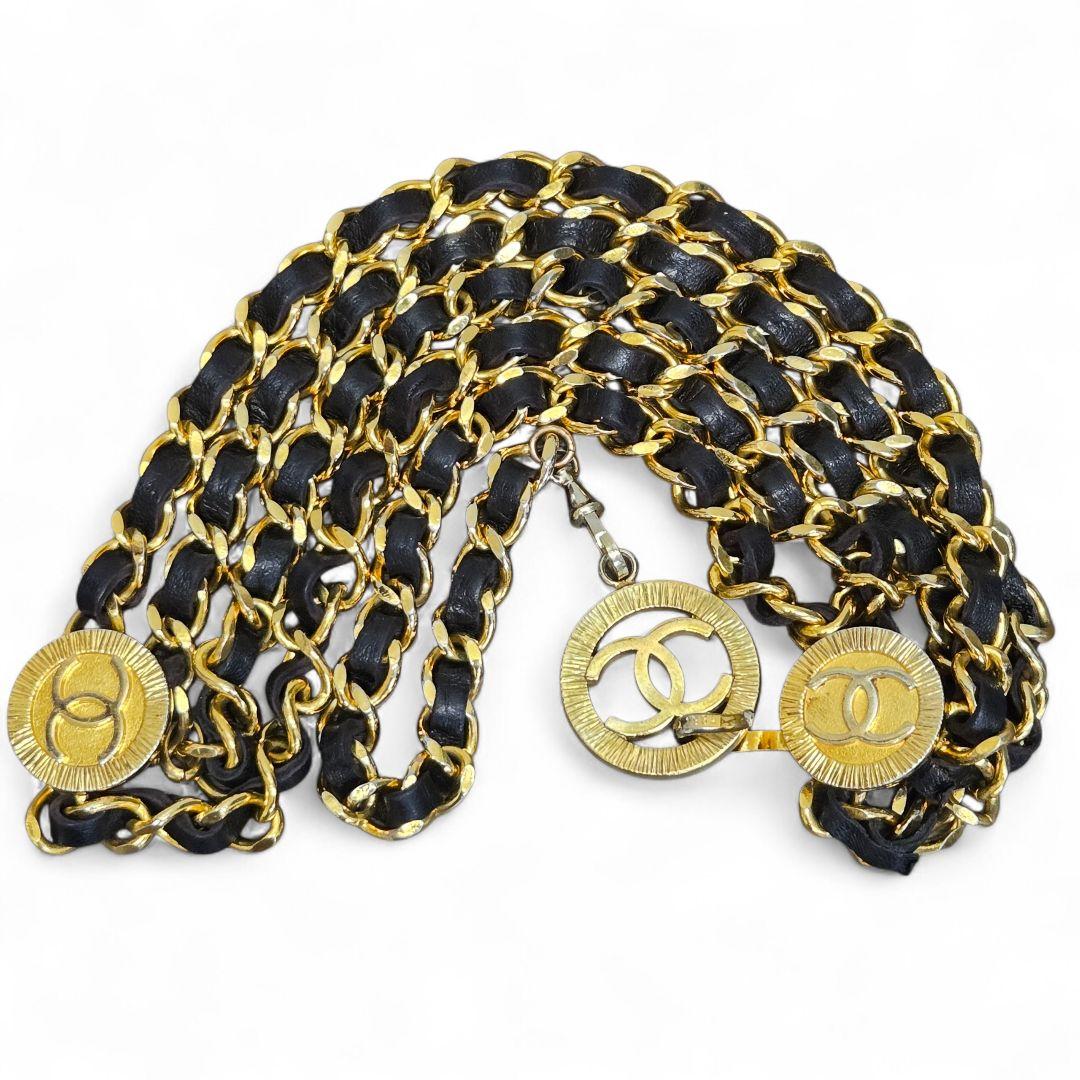 CHANEL シャネル 3連チェーンベルト 1984 CCココマーク ロゴベルト