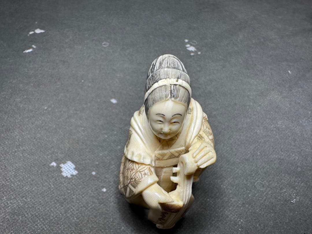 極上　天然素材　七福神　置物　根付　　アンティーク　和彫　骨董　飾り物　古美術品