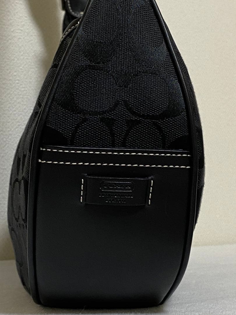 コーチ　キャンパスレザー　ワンショルダー　ソーホー　シグネチャー　ブラック