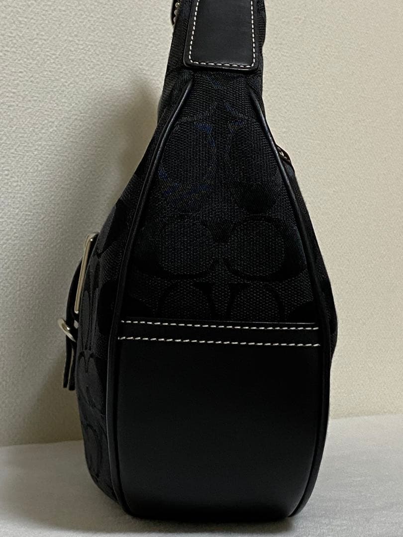 コーチ　キャンパスレザー　ワンショルダー　ソーホー　シグネチャー　ブラック