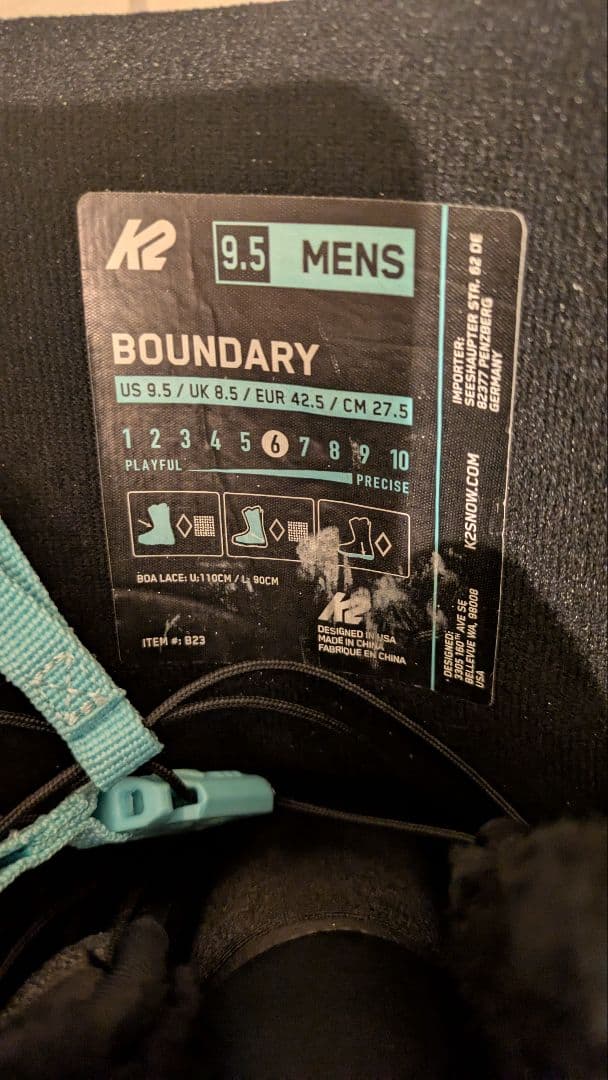 K2 BOUNDARY スノボブーツ 1回使用 メーカー保証あり ダブルボア