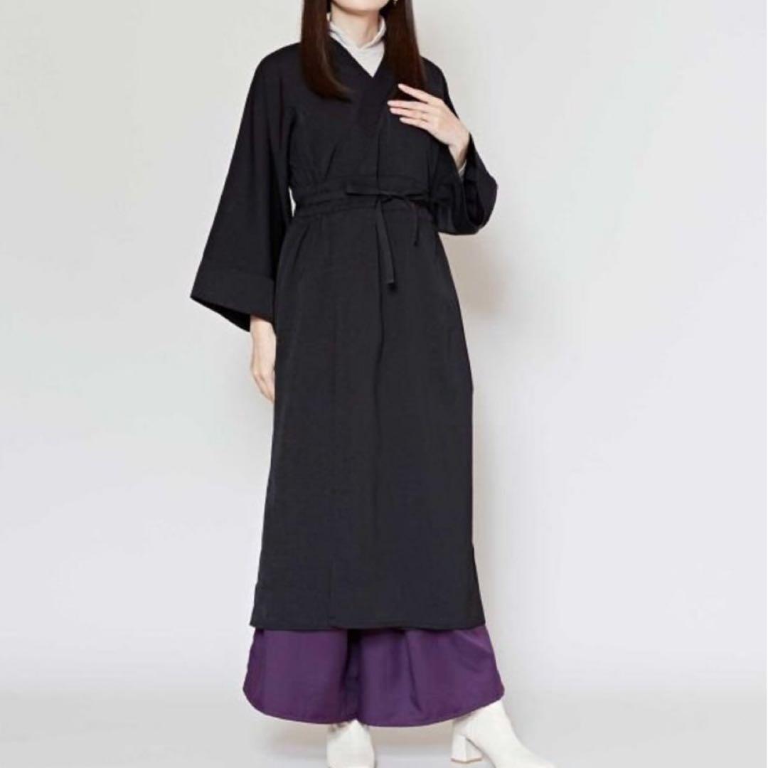 ミ*カ様 倭物やカヤ　和の狭衣ワンピース　着物ワンピース　背守り刺繍　ブラック