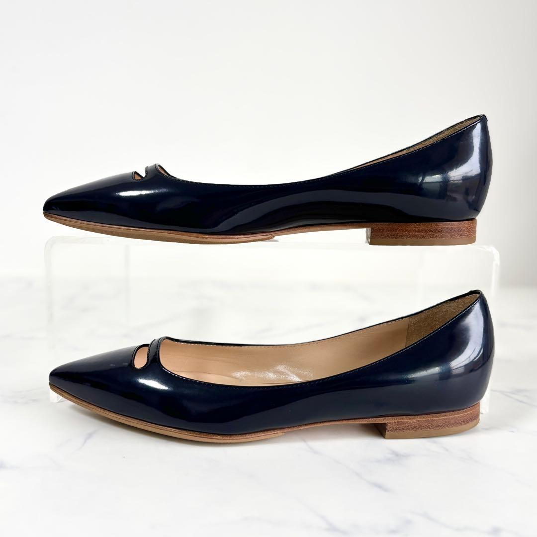 美品 ペリーコ 5.5 アネッリ プラットパンプス アンドレア ダークネイビー