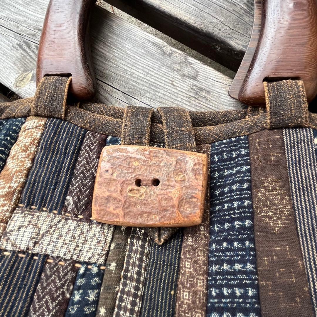 胡桃の下かご付きパッチワークバッグ