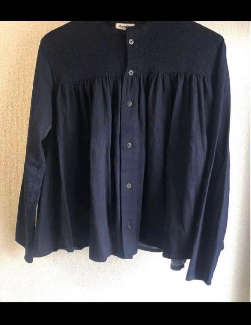 値下げ【美品】plantation シャーリングデニム　ブラウス