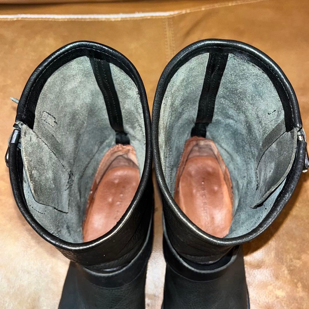 【はな】本革レザー ファビオルスコーニ エンジニアブーツ 24.0 黒