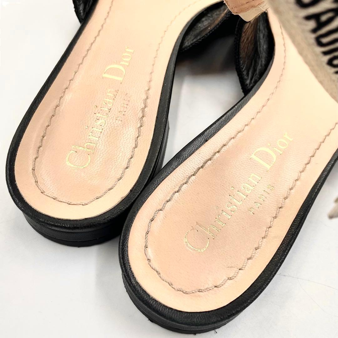 《超美品》Dior ジャディオール J'ADIOR スリングバック フラット 黒