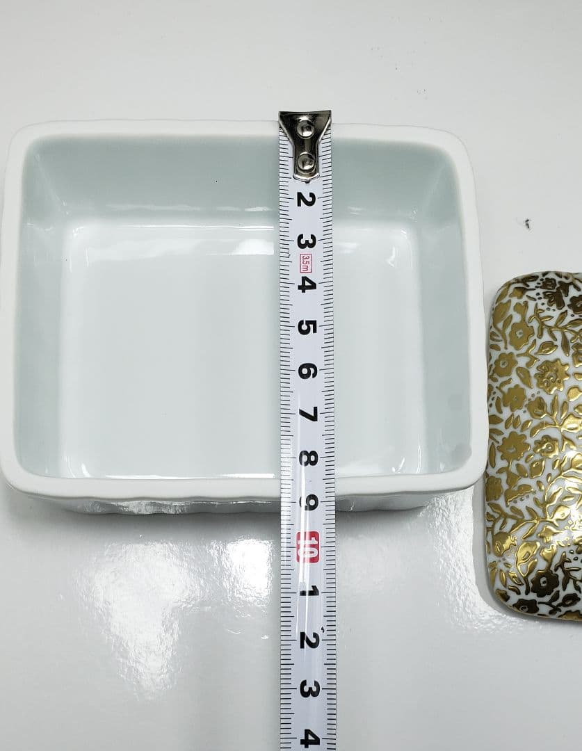 箱付【未使用】深川製磁 ジュエリーボックス 蓋付 小物入れ 金彩