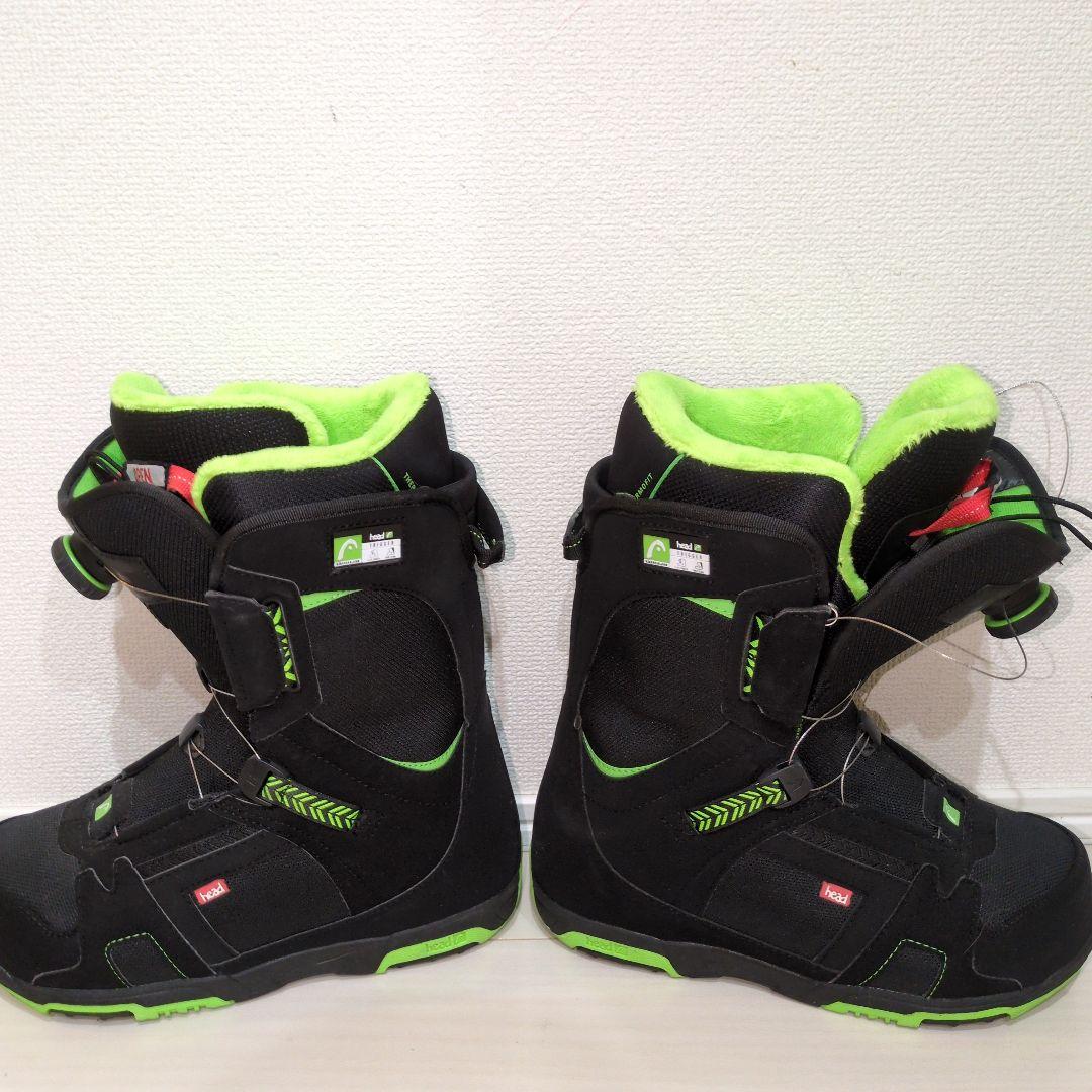極美品 女性着用品　260 head スノーボードブーツ ブラック/グリーン