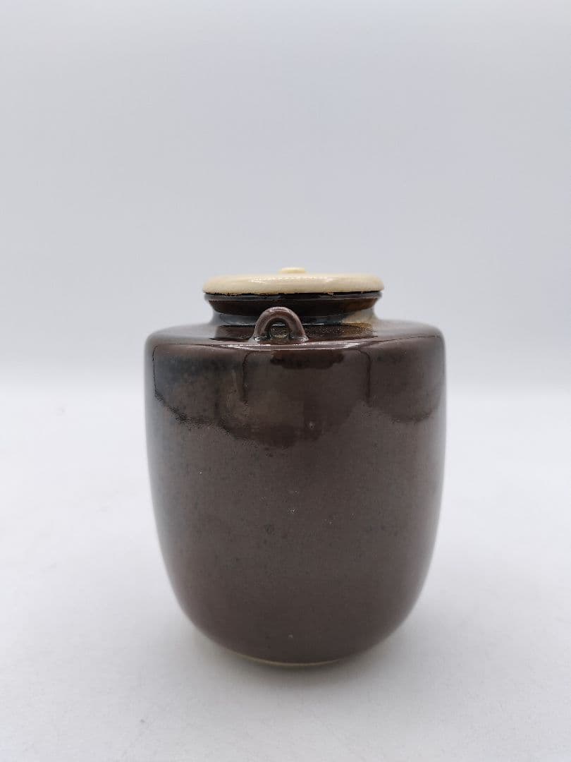 c846 茶入 笹枕写 膳所　淡海陽炎園 尋牛斎箱書 木箱 茶道具 古物