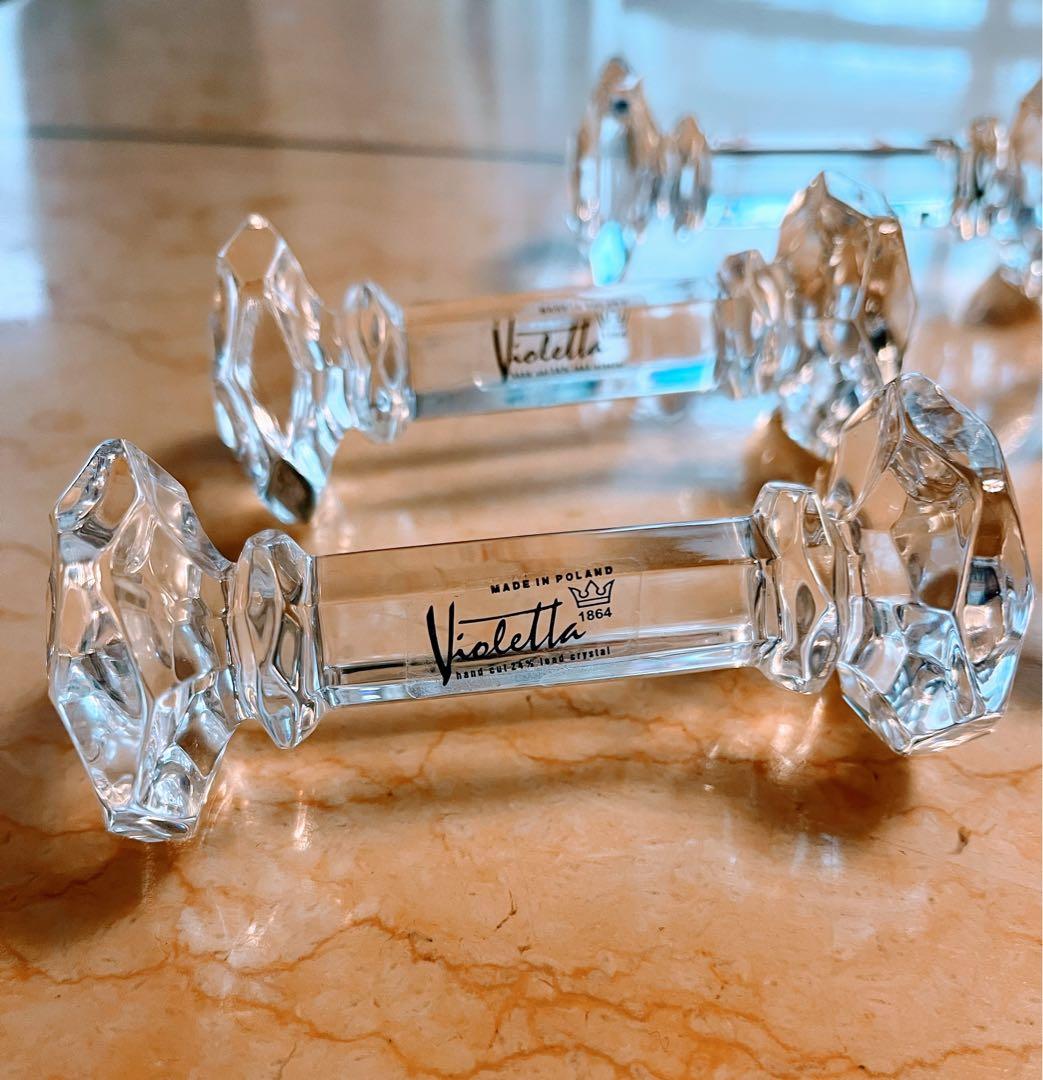 希少 Violetta ヴィオレッタ クリスタルガラス カトラリーレスト 5点