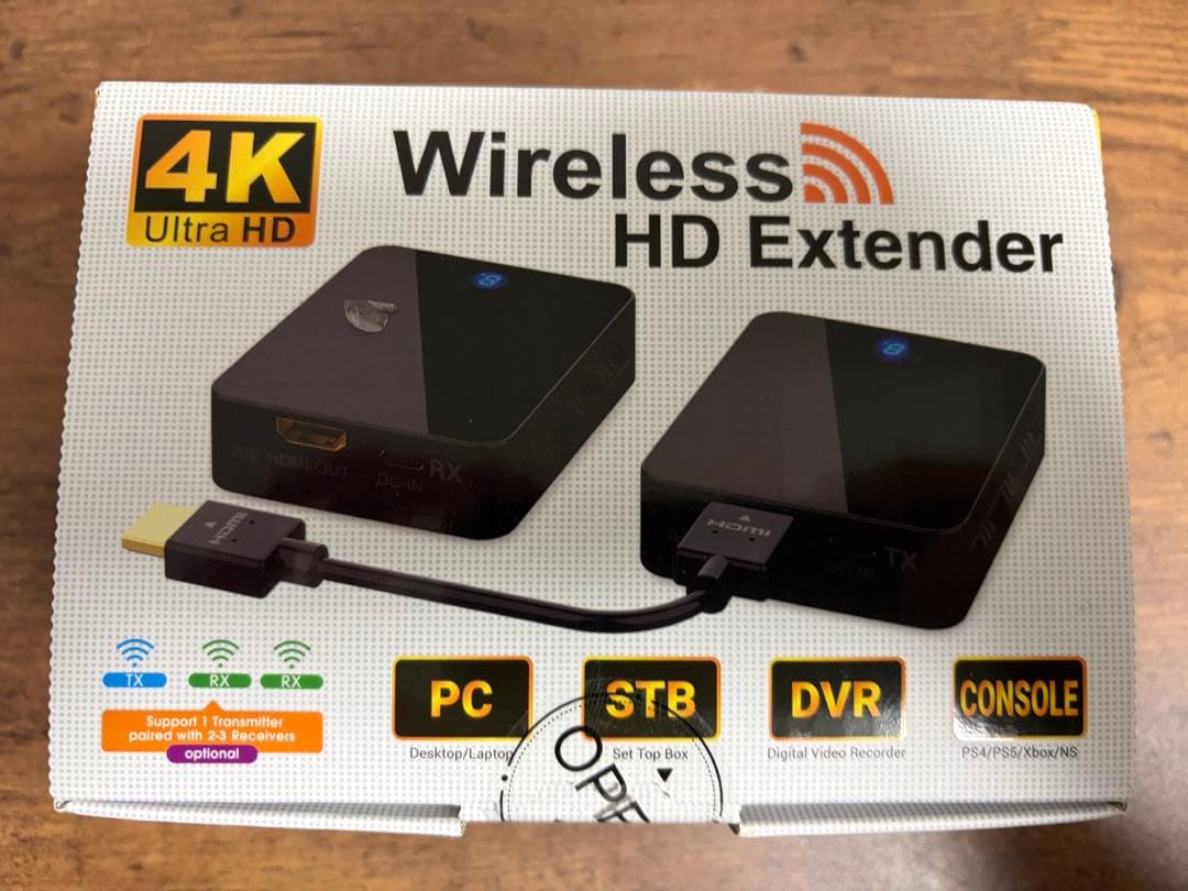 ワイヤレスhdmi 4K出力プライバシー保護120M安定転送距離 プロジェクター