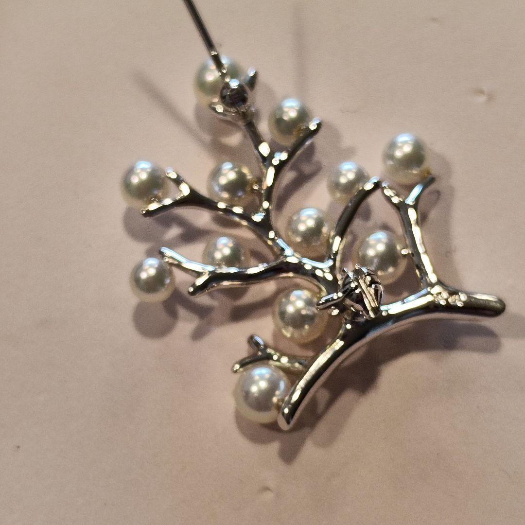 ミキモト 幸福の木 シルバー ブローチ 箱付き