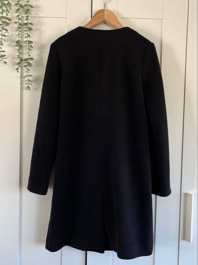 APC アーペーセー　ノーカラーウールブラックコート　34 S