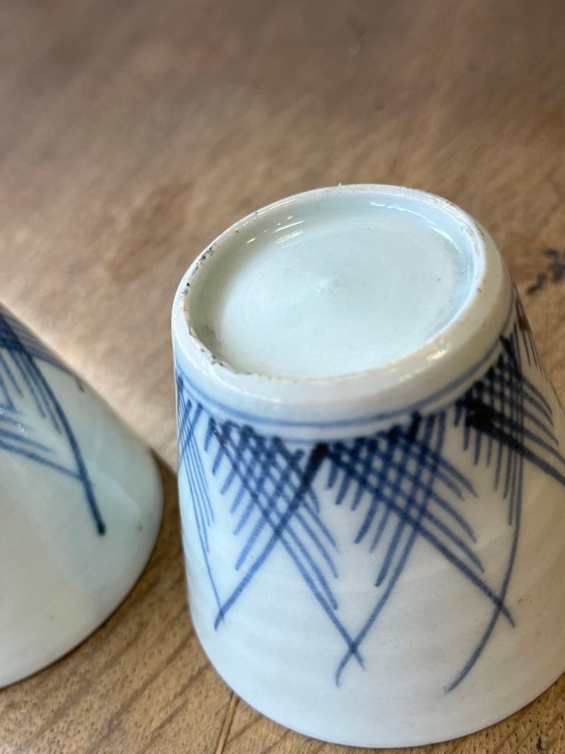 古い蕎麦猪口　そばちょこ　2個セット　湯呑み　古雑貨　アンティーク　昭和レトロ