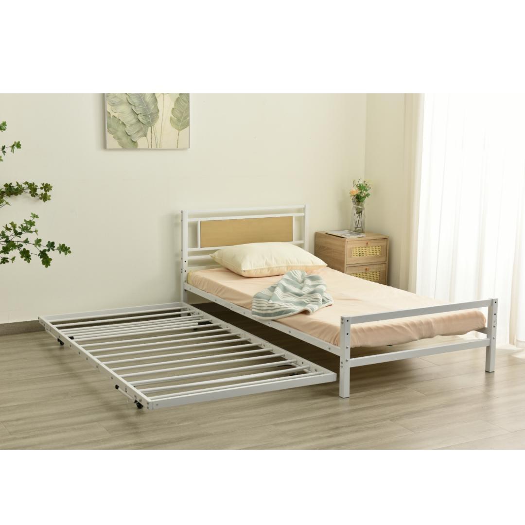 【ホワイト】 ベッド 二段ベッド パイプベッド シングルベッド 多段ベッド