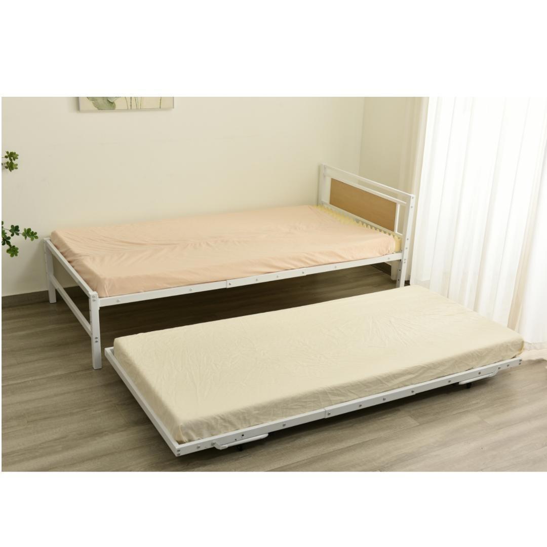 【ホワイト】 ベッド 二段ベッド パイプベッド シングルベッド 多段ベッド