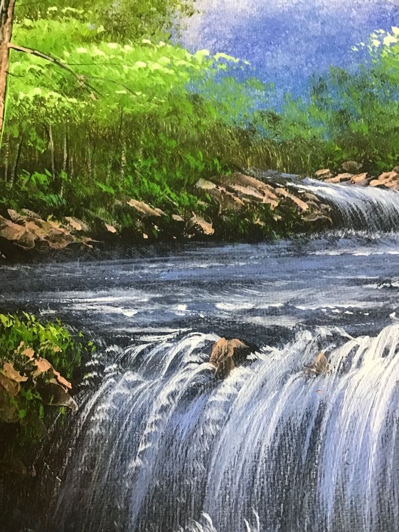 ☆オススメ！心の癒しにいかが？☆手描き油絵 画家黒木 啓 奥入瀬　送料無料！