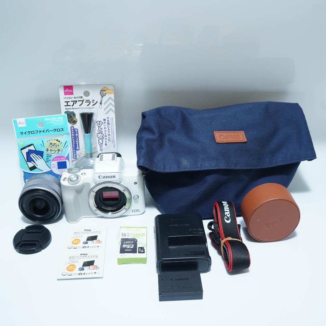 スマホ転送機能付♪キヤノン EOS Kiss M ホワイト