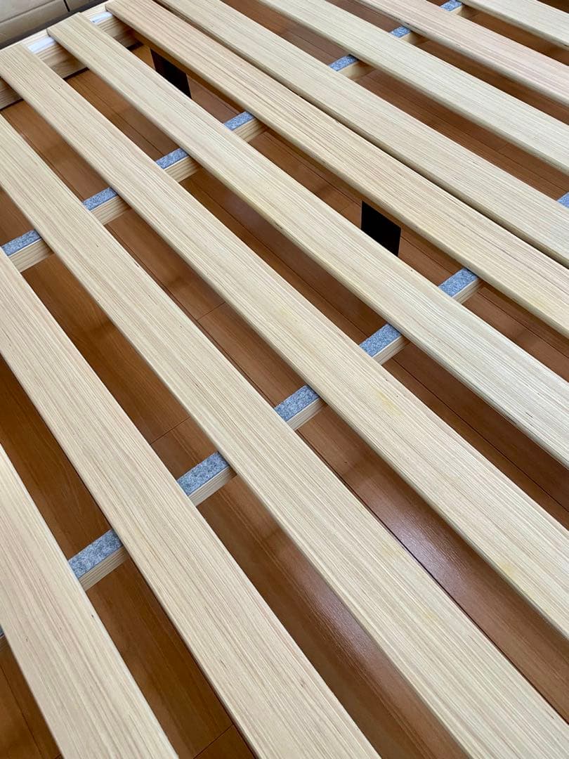 天然木　木製ダブルベッドフレーム