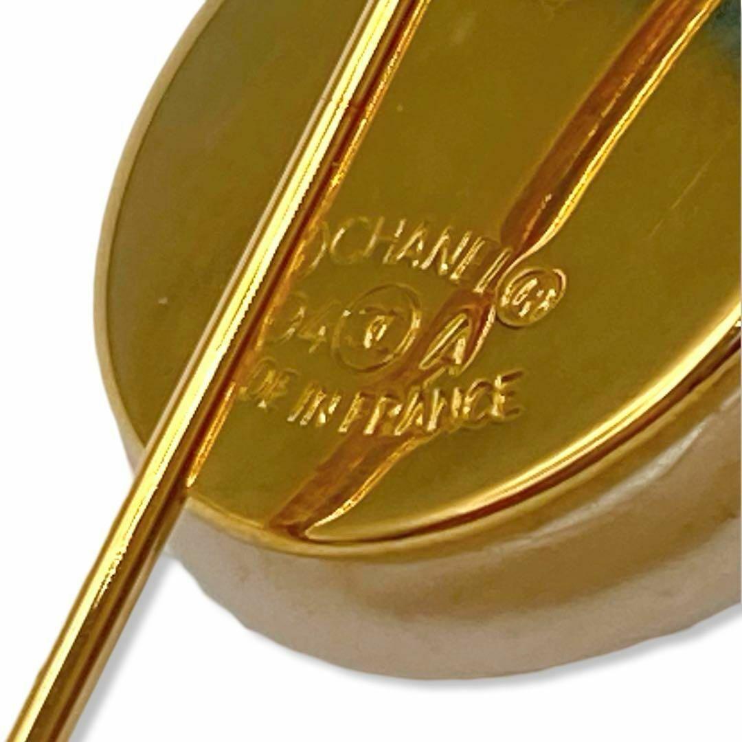 シャネル　ココマーク　フェイクパール　ピンブローチ　ゴールド