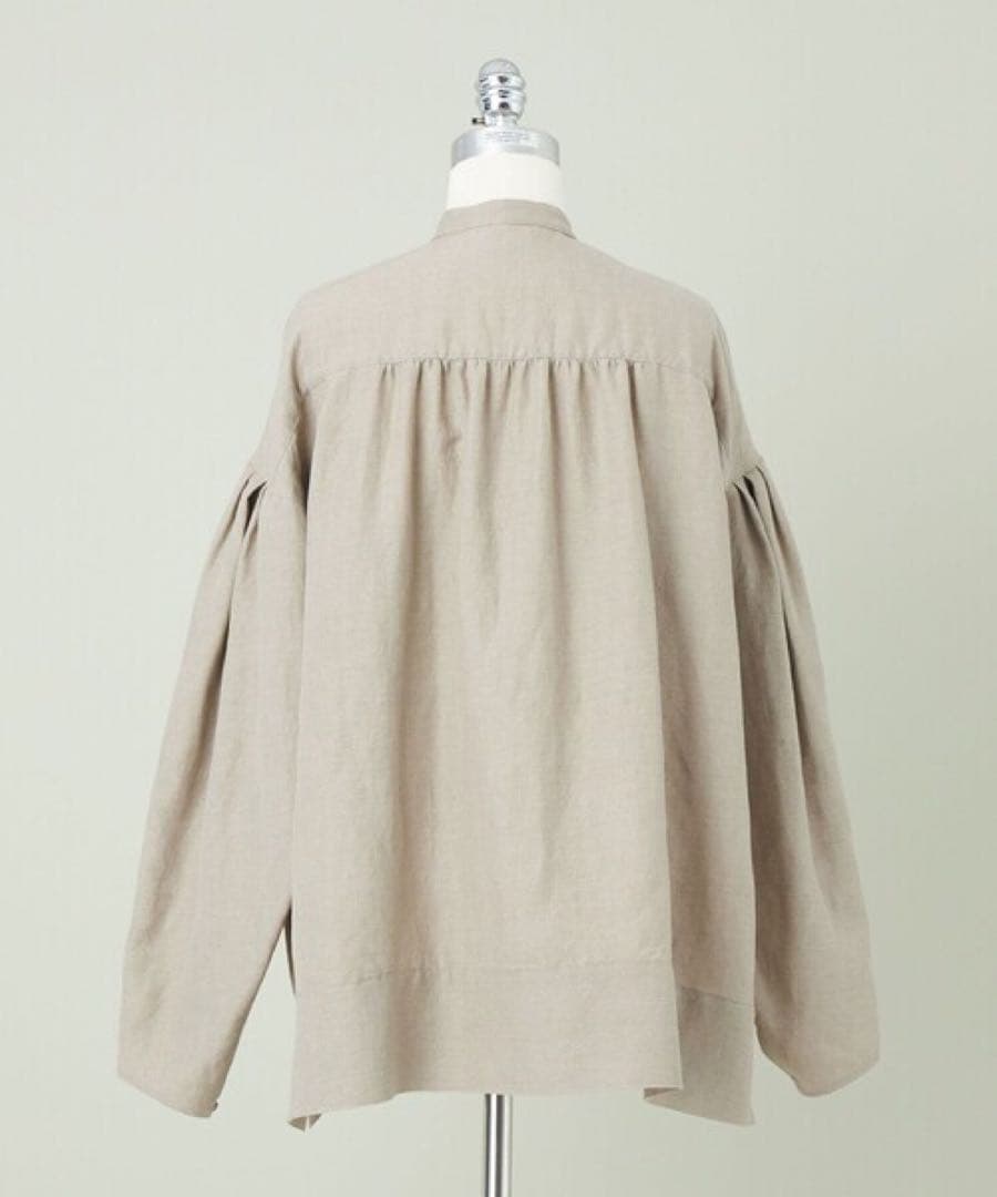 ユナイテッドアローズ ＜conte＞ ギャザースリーブ バンドカラーシャツ