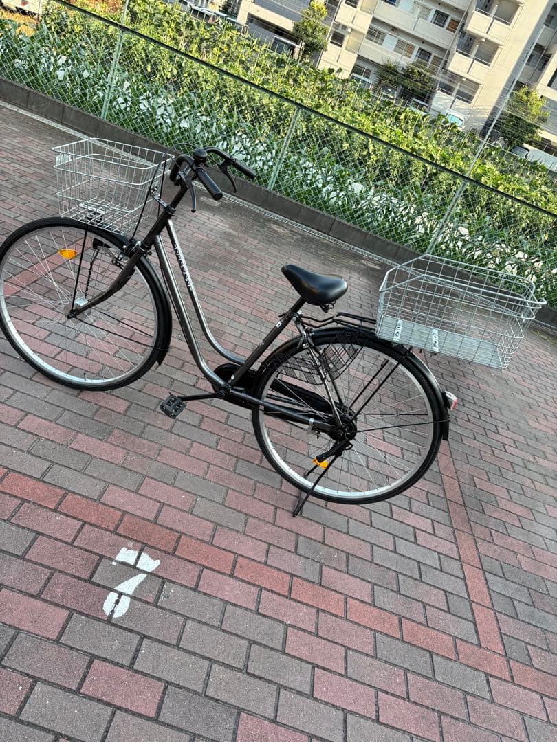 前後大型バスケット　お買い物仕様オートライトママチャリ(27㌅)お引取/配達可能