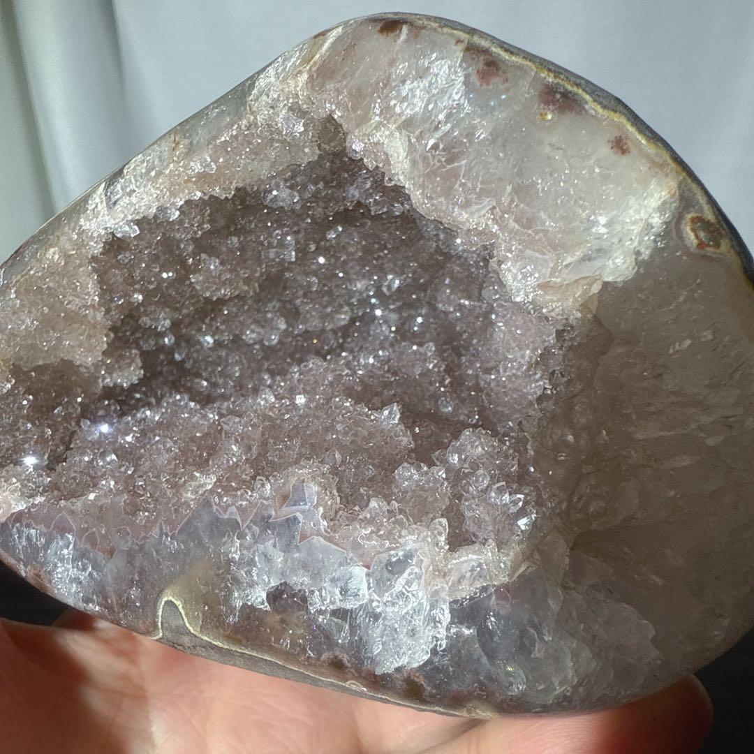 天然石アメジストのドーム　置物NO.102304