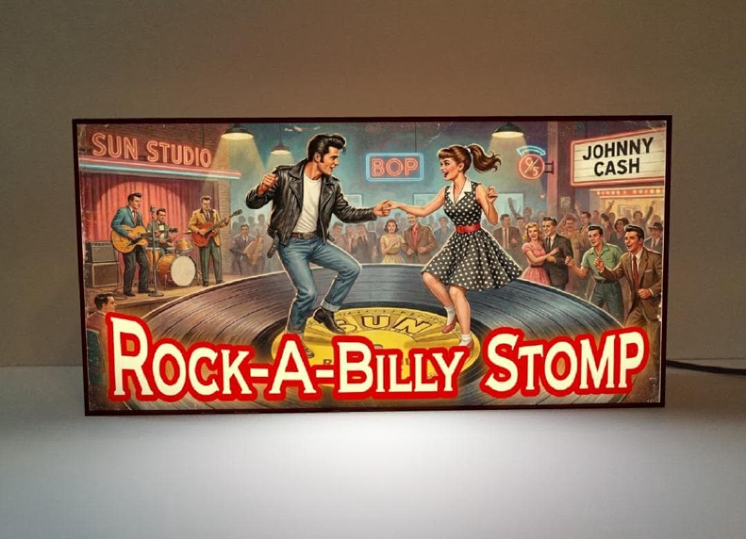 ロカビリー ロックンロール ライブハウス ダンス 看板 置物 雑貨 ライトBOX
