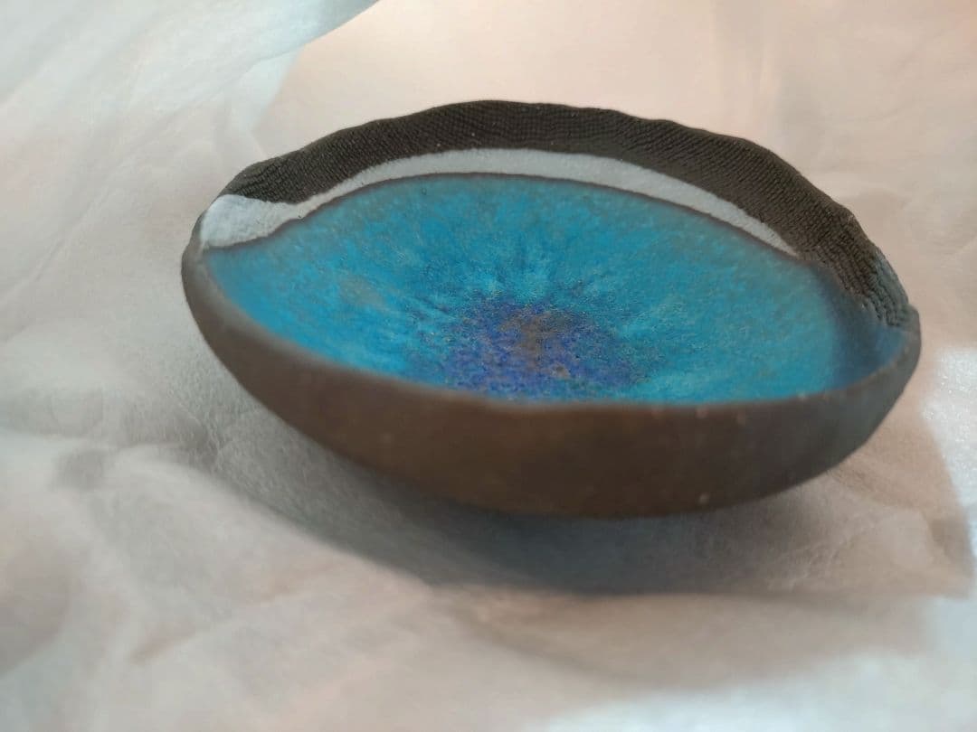 虎澤英雄　木箱サイン付　武州飯能焼　陶器の器 第14回日本陶芸展受賞者作品2枚組