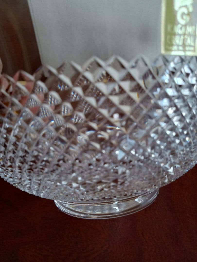 カガミクリスタル　江戸切子　蓋物　菓子器　キャンディポット　箱付き