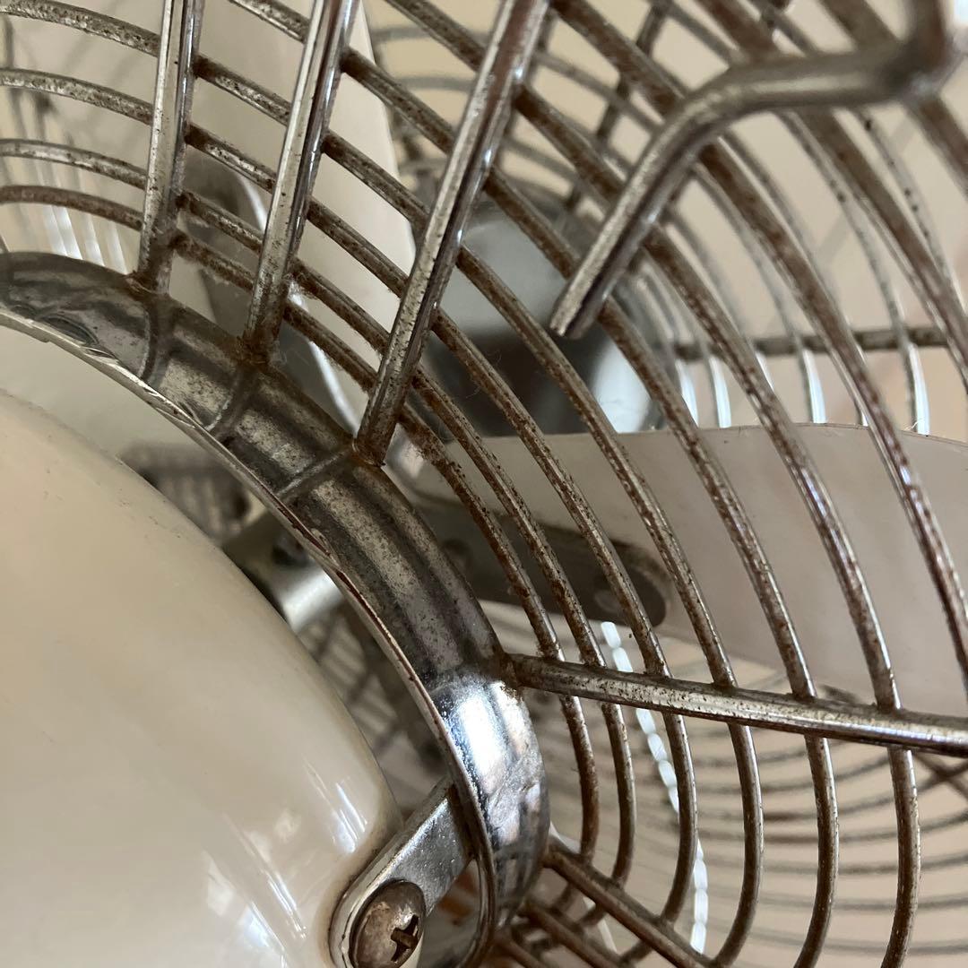 Reizend スタンドファン ホワイトB、切替ダイヤル破損ジャンク/北欧レトロ