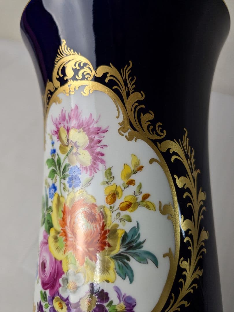 マイセン コバルト フラワーベース 花瓶