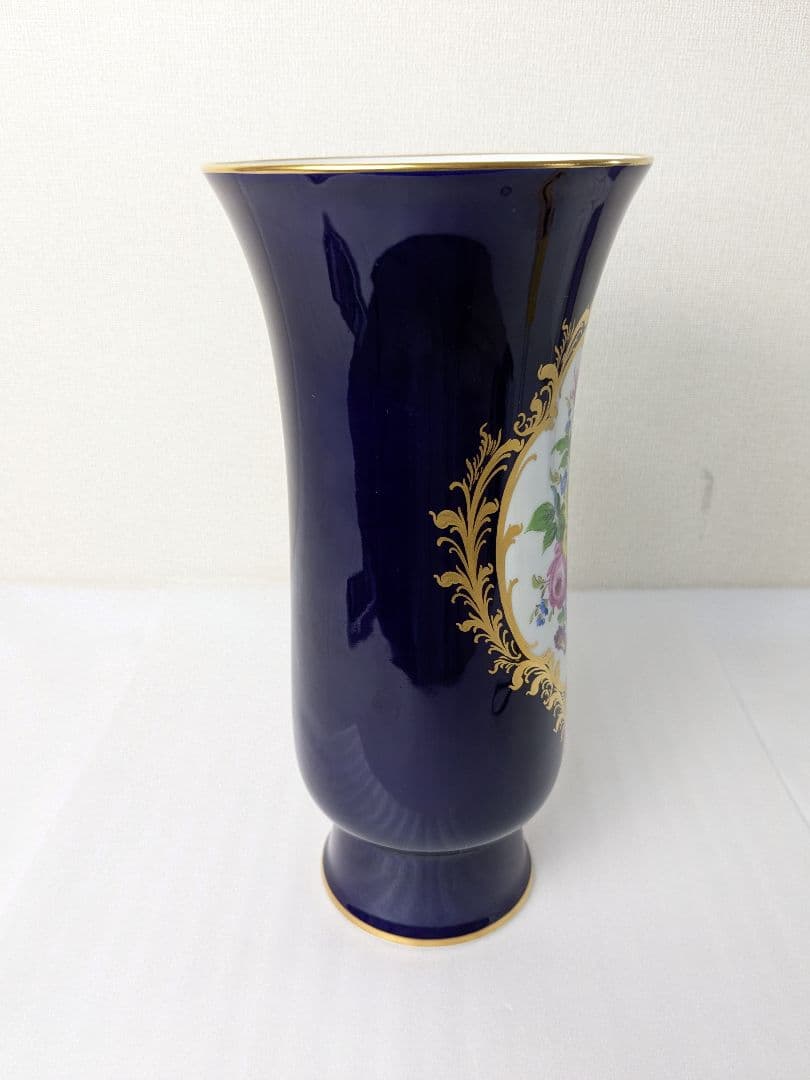 マイセン コバルト フラワーベース 花瓶