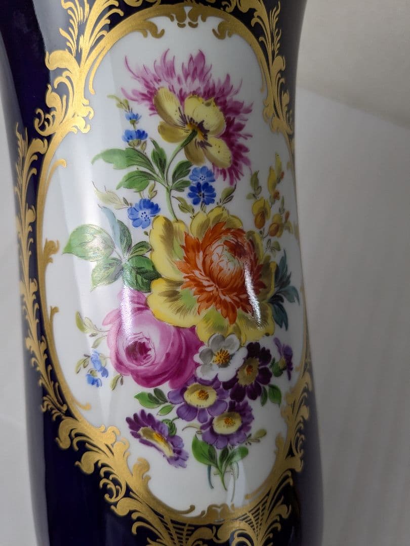 マイセン コバルト フラワーベース 花瓶