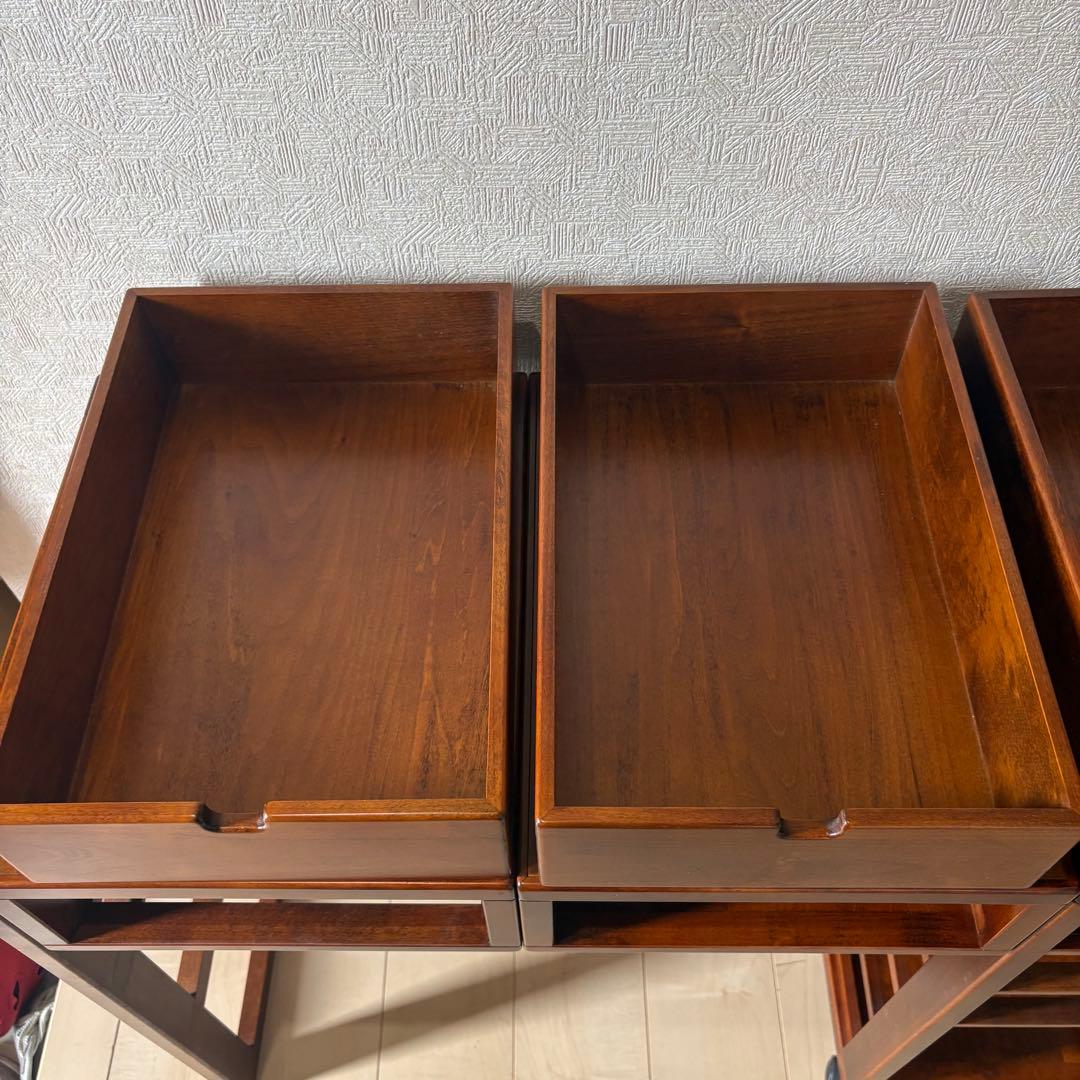 豊岡クラフト Toyooka Craft 双様机　デスク　ワゴン　木製　希少