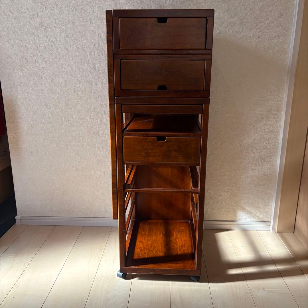 豊岡クラフト Toyooka Craft 双様机　デスク　ワゴン　木製　希少